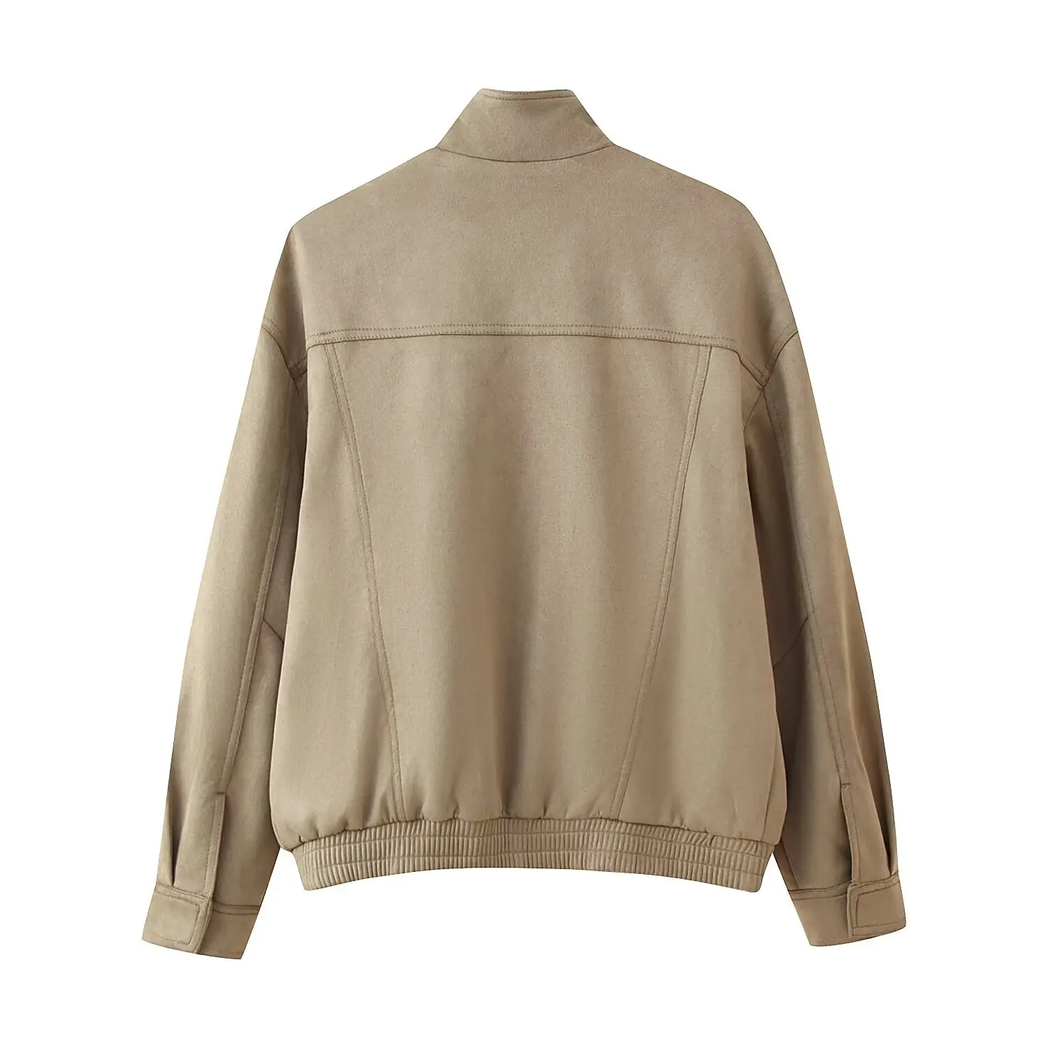 Autumn Fashion Women'S New Jackets Coat  Solid Turtleneck  Long Sleeves Pocket Decoration Zipper Female Winter Streetwear Coats