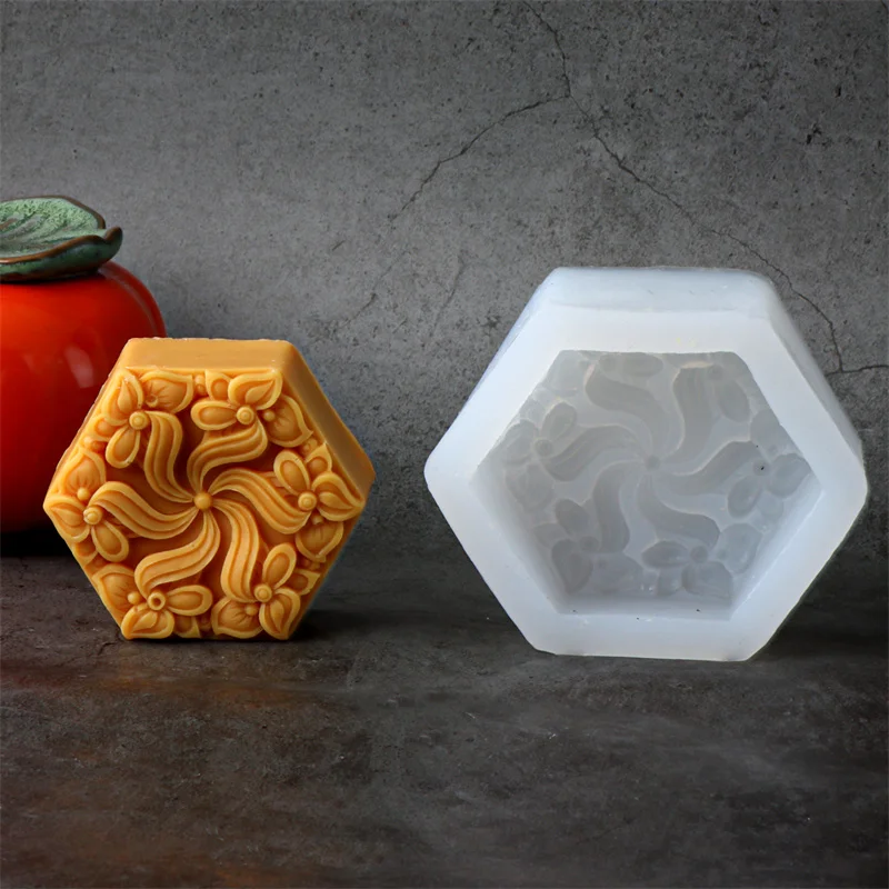 3D Classical Court Totem Style Pattern Silicone Soap Molds DIY Hexagonal Rectangle Natural Soap Mold Handmade Making Resin Craft silicone mold,soap molds
