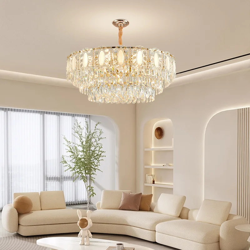 

French Luxury Crystal Chandeliers Light Shell Pearl Main Creative Post-Modern Pendant lamps Living Room Bedroom Lamp Fixtures