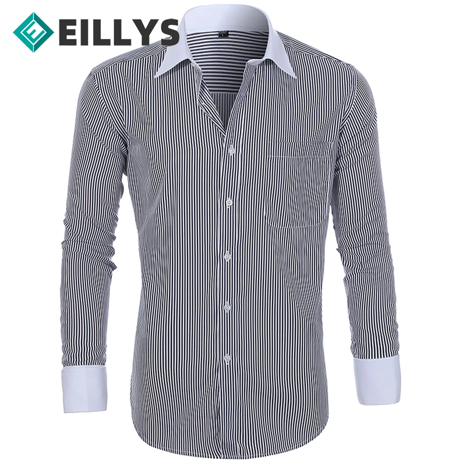

2XL 3XL 4XL 5XL 6XL Slim Fit Men Casual Long Sleeve Shirt Plus Size men bussiness Shirts Classic Striped Male Social Dress Shirt