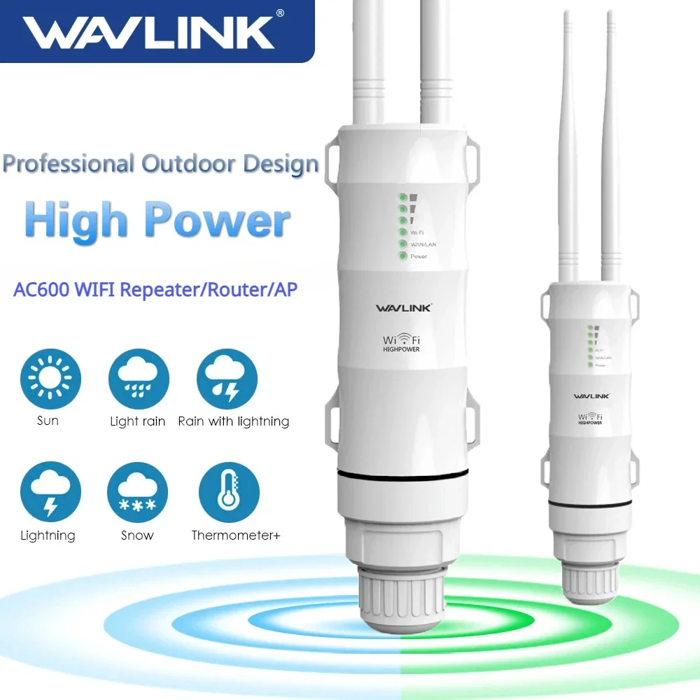 Wavlink AC600 Weatherproof Wi Fi Signal Booster RJ45 Outdoor Wireless WiFi AP/Repeater/Router Extender 5G Bridge POE EU/US PLUG 2