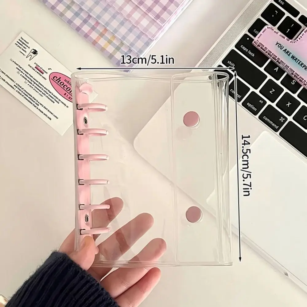New A7 Photo Album Double Button PVC Transparent Collect Book Waterproof Widening Photocard Holder