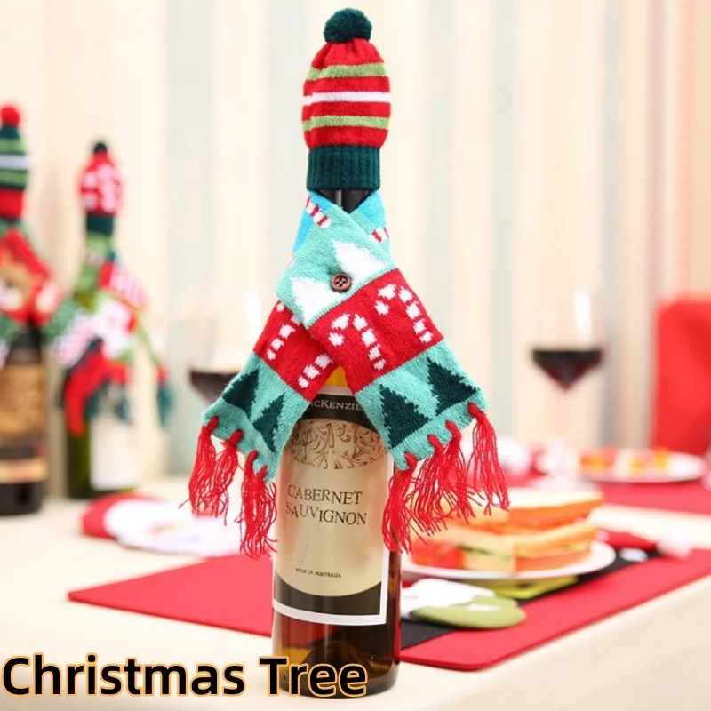 20 pezzi - Decorazioni per bicchieri da vino a forma di cappello natalizio, mini cappelli di Babbo Natale per bottiglie di vino, accessori per feste e decorazioni natalizie | SHEIN ALIA