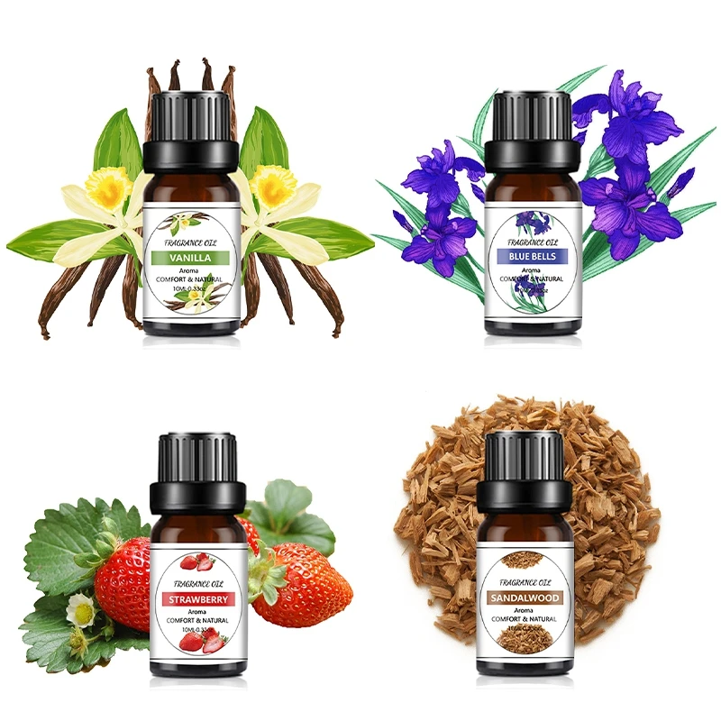1pc 10ml Natural Plant Essential Oils Fragrance Lavender Coconut Lemon Jasmine Rose Sandalwood Diffuser Humidifier Scent