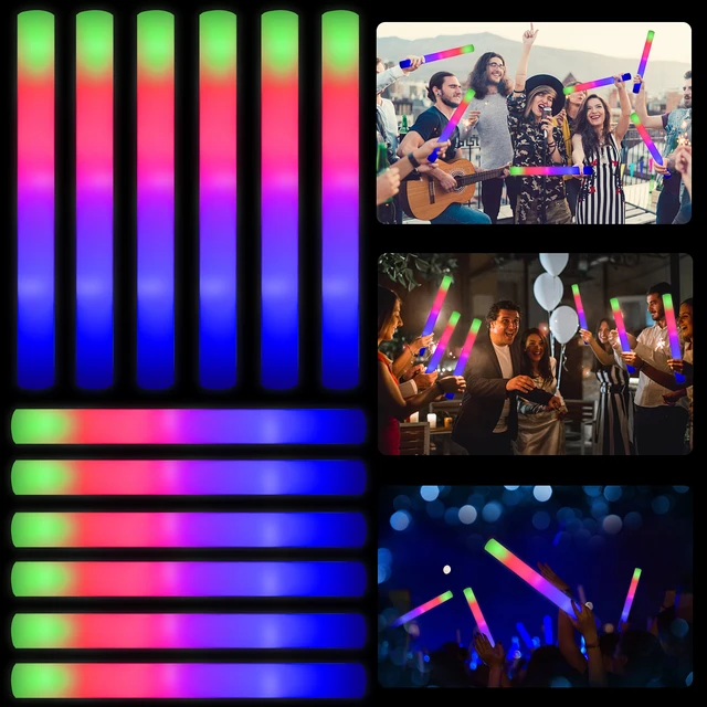 30PCS LED Glow Sticks RGB Foam Stick Stage lights For Wedding Concert  Birthday Party Decorations Customized Logo - AliExpress