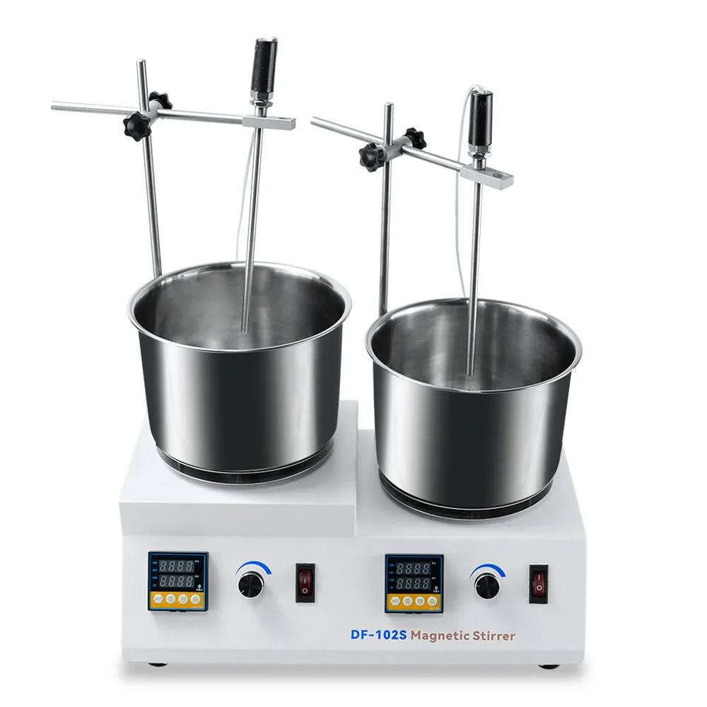 듀얼 컬렉터 디지털 디스플레이 일정 온도 마그네틱 교반기, 2000ml * 2
