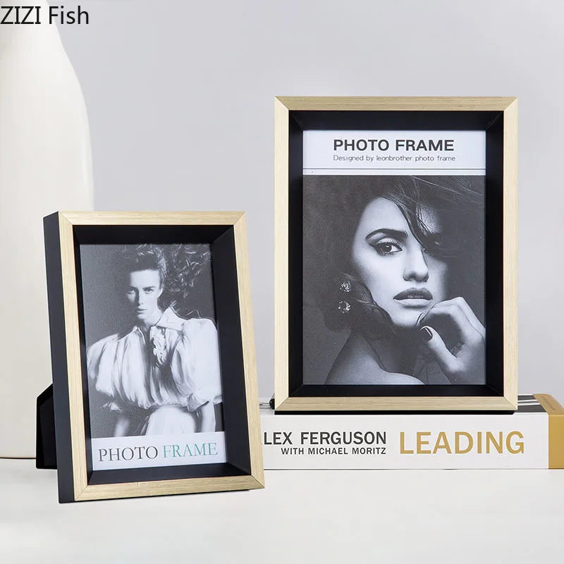 Minimalist Golden Border Photo Frame Modern Design Wood Picture Frames