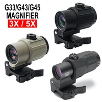 Tactical Eotech G33 G43 G45 Sight Fixed 3X 5X Magnifier Scope With Switch to Side Quick Detachable QD Mount For Airsoft Hunting 1
