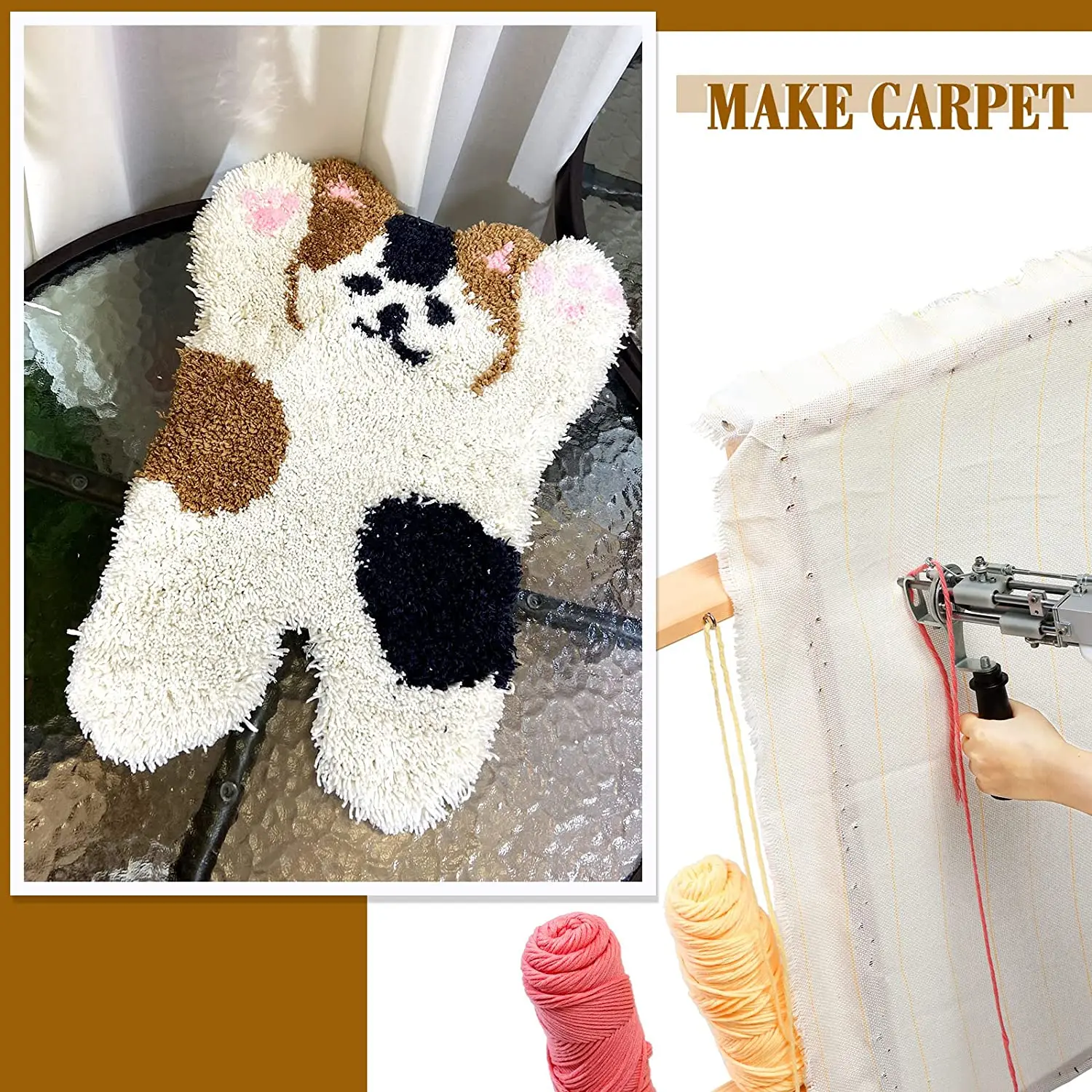 タフティングガンフレーム、70x70cmカーペットタペストリーフレーム耐摩耗性テーブルスタンドフレームタペストリー製造用のパンチングニードル タフトフレーム70x70cm,大きなコイル状フレーム,パンチ針用,ガン