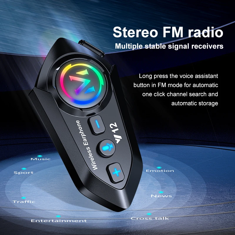 Helmet Headset Wireless Hands-free Motorcycle