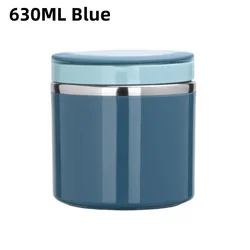 Insulated Thermal Soup Bowl with Handle - Portable Sealed Lunch Container (Blue-630ml)