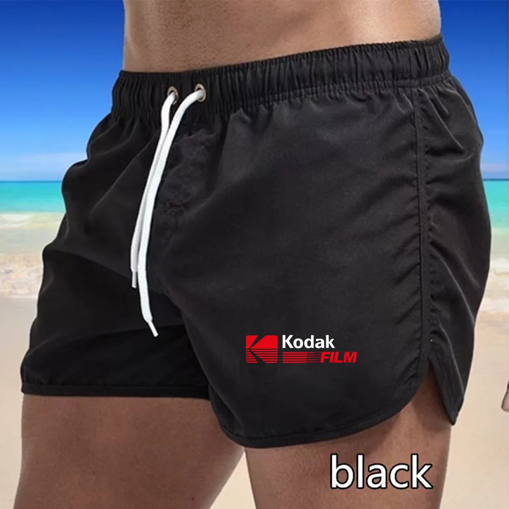 Los pantalones cortos informales de secado rápido para hombre, con estampado de película Kodak de verano, son adecuados para correr al aire libre y como pantalones cortos de exterior.