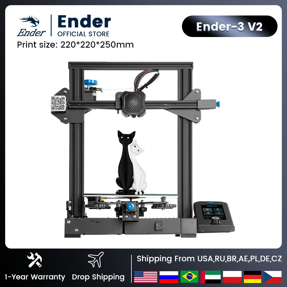 Creality 3D Printer Kits Ender 3 V2 3d Printers With Slilent Mianboard TMC2208 UI 4 3Inch