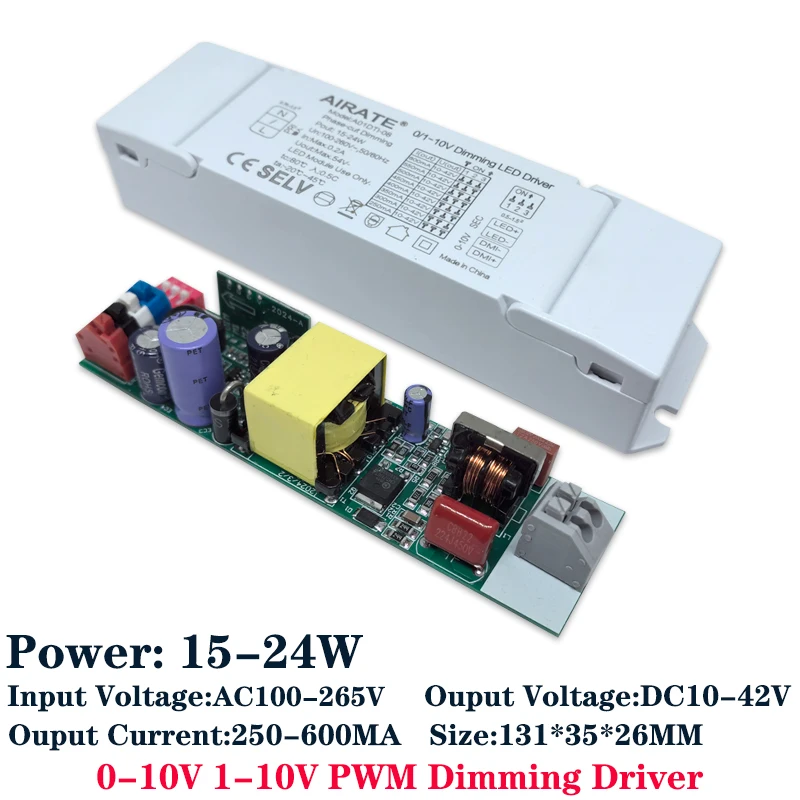 PWM LED 디밍 드라이버, 전원 공급 장치 AC85-265V 딥 스위치, LED 스포트라이트 전구 칩용 전류 조절, 0-10V, 1-10V, 3-48W