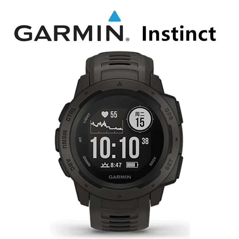 Garmin Instinct GPS 야외 하이킹 등산 심박수 및 혈중 산소 감지 러..