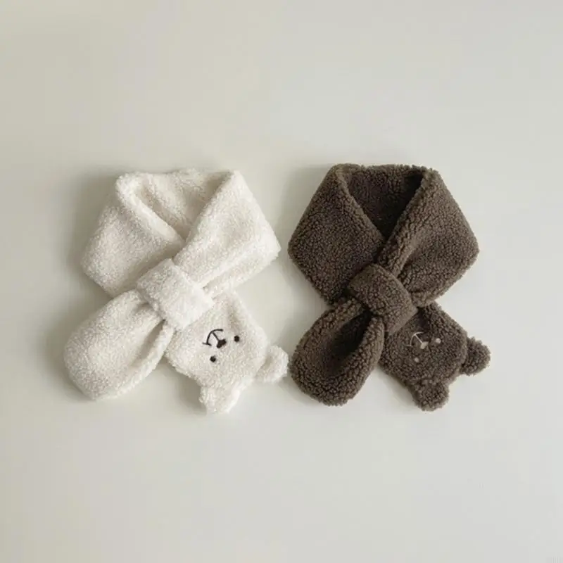 Cartoon Bear Kids Scarf Warm and Cosy Neckerchief Autumn Winter Accessories Shower Gift for 2Y+ Boys and Girls 69HE