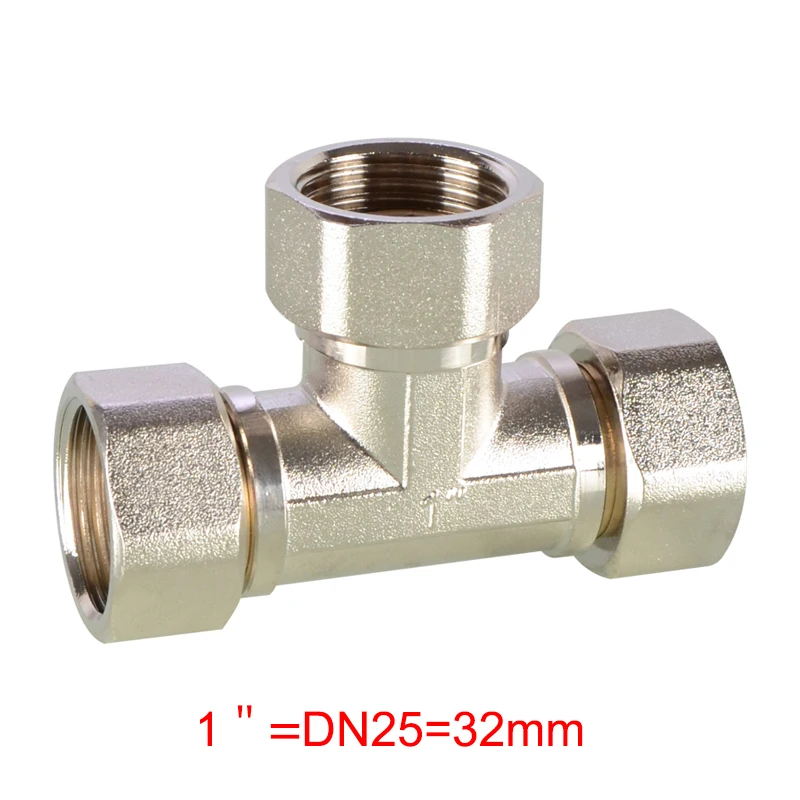 DN25 Tee Connector 1＂Male Female Thread 304 Stainless Steel Pipe Fitting Adapter Water Pipe Tube Three Way Union Joint 32mm g3 4 female thread copper connector joint pagoda pipe fittings brass barb hose tail fitting fuel air gas water hose