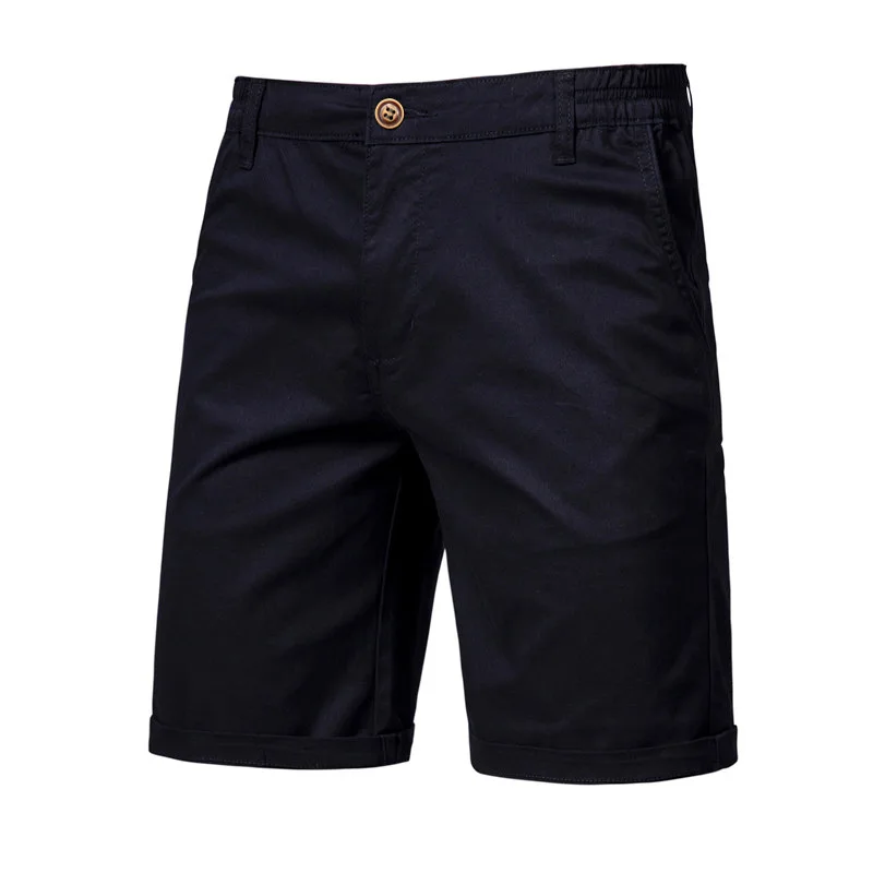 Summer Mens Beach Shorts Solid Basic Cotton Tight Casual Suit Pants Large Size Straight Tube Slim Fit Sweatpants Men Clothing 5
