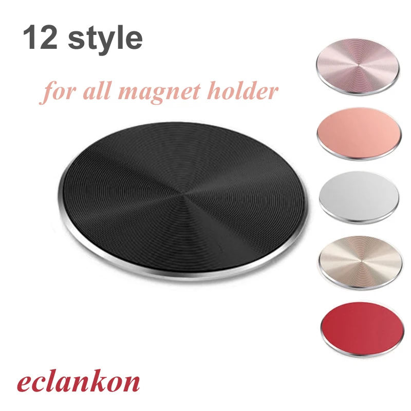 Bewudy 10 stuks metalen zelfklevende platen 40 mm roestvrij staal zwart zilver compatibel met magnetische telefoonhouder in de auto