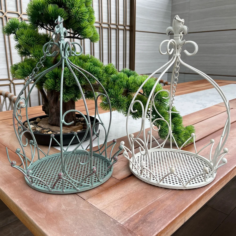 2-pack iron flower stand hanging basket indoor simple balcony rack outdoor garden courtyard succulent flower pot rack