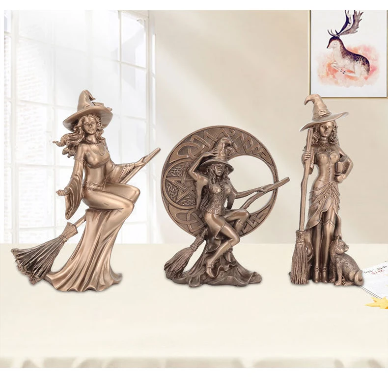 Sa473590e7afb4163b825bfa55833ea73p Halloween Witch Figurine Statue Resin Creepy Witch Sculptures Garden Decoration for Home Patio Yard Lawn Porch Garden Decoration Mallzona