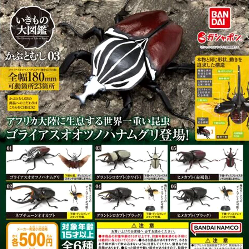 

Игрушка-антистресс Bandai Gacha игрушка гачапон, биотехнология, 3, модель жука, единорог, детский подарок, аниме