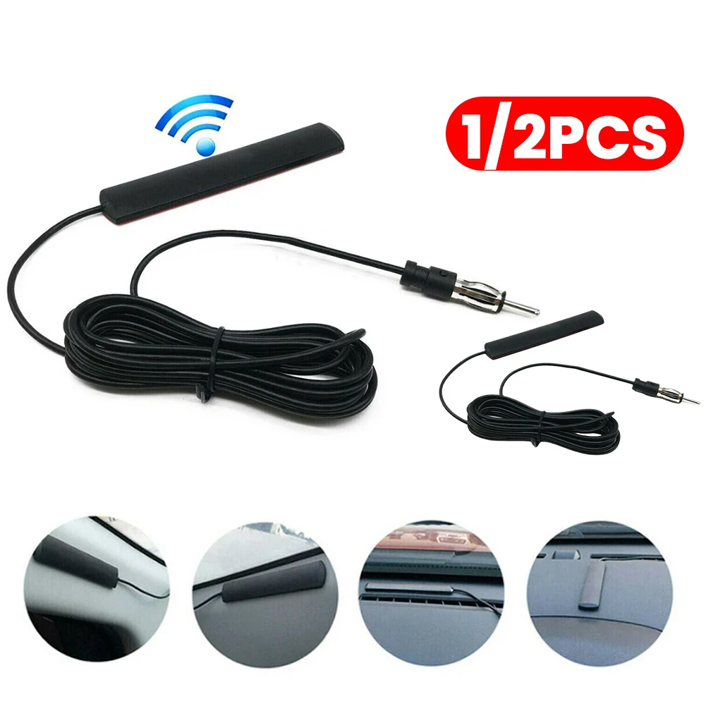 DC 5-12V Car Electronic Radio Antenna Car Hidden Amplified Antenna 85-860Mhz Signal Amplifier Booster Antena for Truck Boat Auto