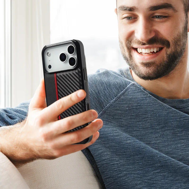 Sleek Carbon Fiber PU Leather Phone Case - Premium Back Cover Accessory