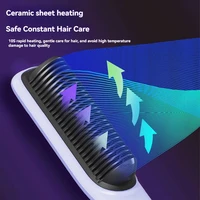 Dual Purpose Electric Hair Comb - Negative Ion Straightener & Curler Five Level Straightening with Inner Buckle Lazy 2