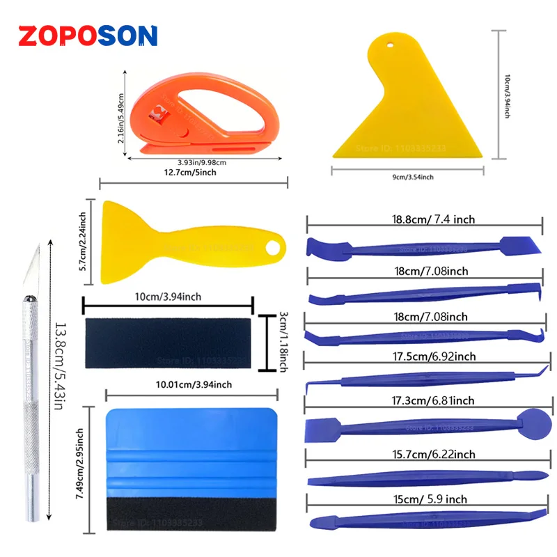 Car Wrapping Tools Window Tinting Squeegee Vinyl Squeegee Window Tint Squeegee Automotive Film Tools 19Pcs/10Pcs Car Wrapping Vinyl Tool Kit Window Film Tint Tools Car Wrap Sticks Edge Trimming Squeegee Tinting Felt Edge Squeegee