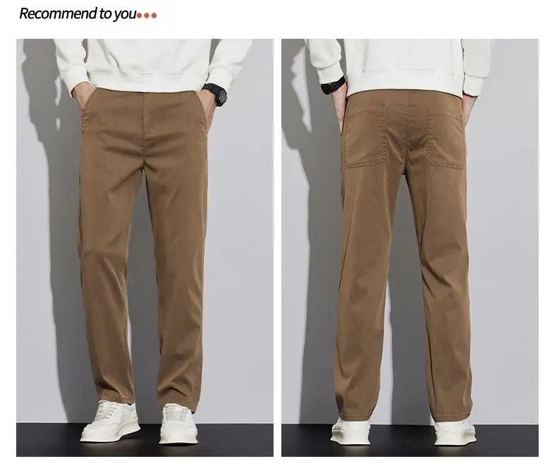 Fleece Dicke Herren Freizeithosen Winterkollektion Gerades Bein Vielseitige Bequeme Hosen Tägliche Ausflüge Männliche Markenkleidung – Detail 11