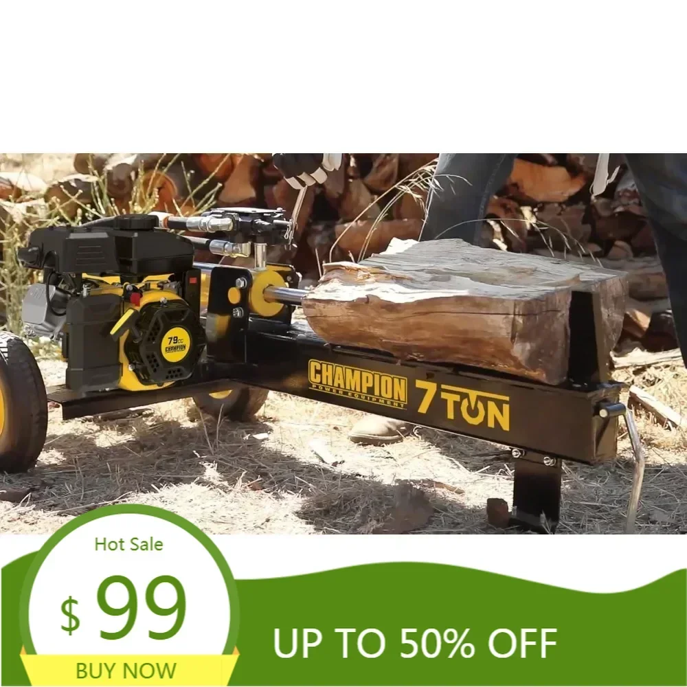 champion power equipment 7-ton compact horizontal gas log splitter with auto return