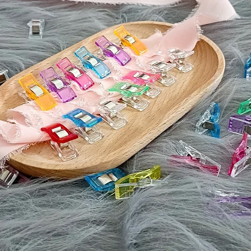 Sewing Clips 25/50/100PCs Sewing Clips Plastic DIY Crafting Crocheting Knitting Clothing Clips Assorted Colors Craft Securing Quilting Clip