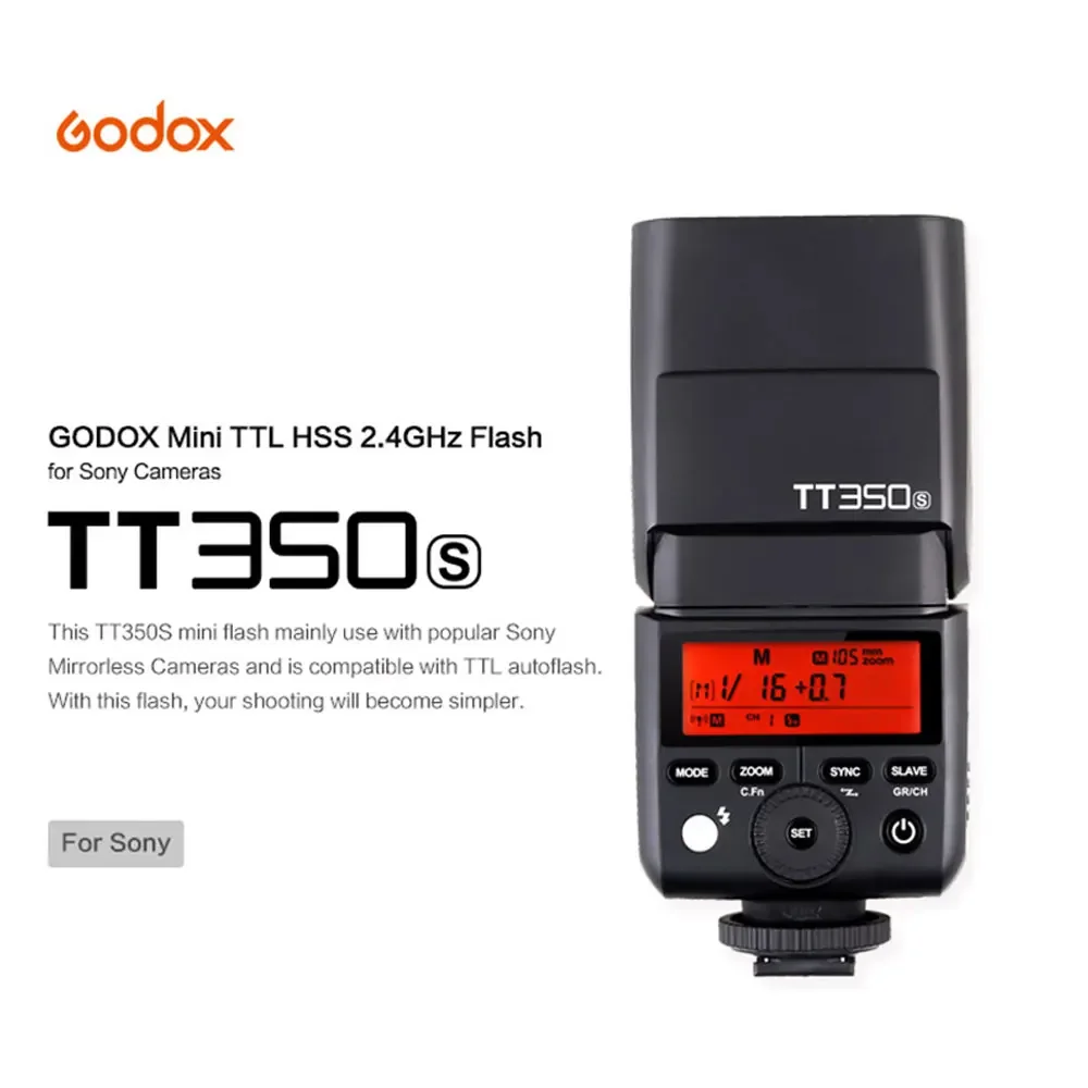 Godox TT350 TTL Camera Flash 1/8000s High-speed 2.4G Wireless X System Flash Speedlite For Canon Nikon Sony Fuji Camera Flash