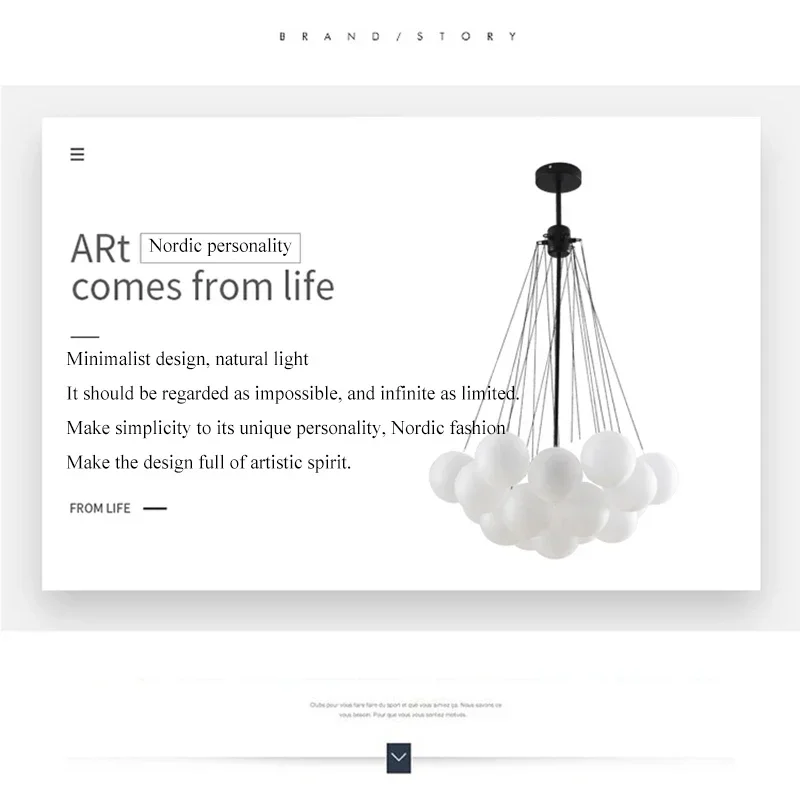 Description Picture 4 of itemNorthern Europe Bubble Ball Glass Designer Creative Simple Personality Bedroom Restaurant Dining Room Hotel Glass Chandelier