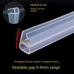 Silicone Shower Screen Seal Sliding Strip for Bathroom Glass Doors and Windows (U12)