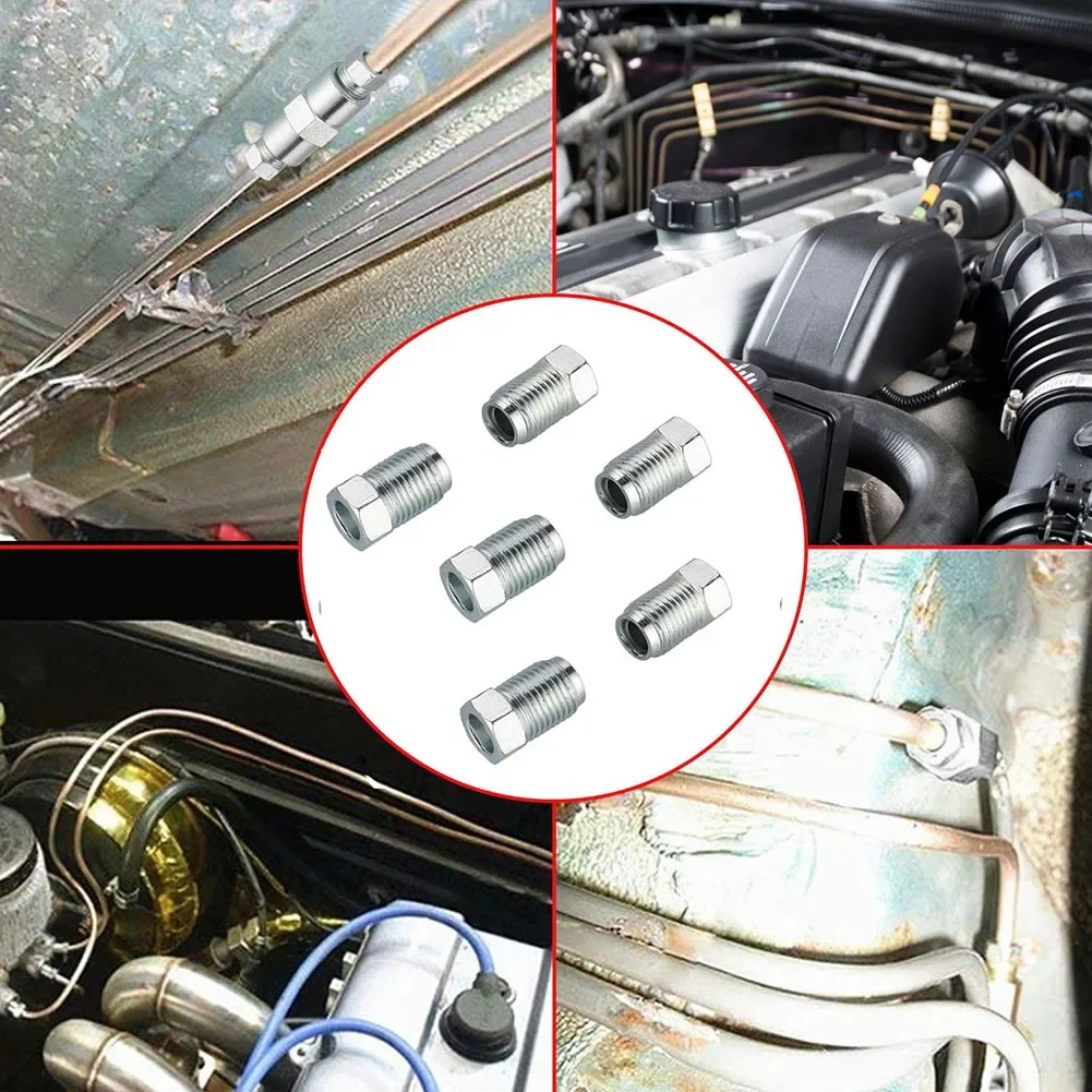 Kits Metric Nuts Fittings M12mm X1mm Silver Unions Master 3/16" Pipe 6pcs Accessories Brake Cable Connector