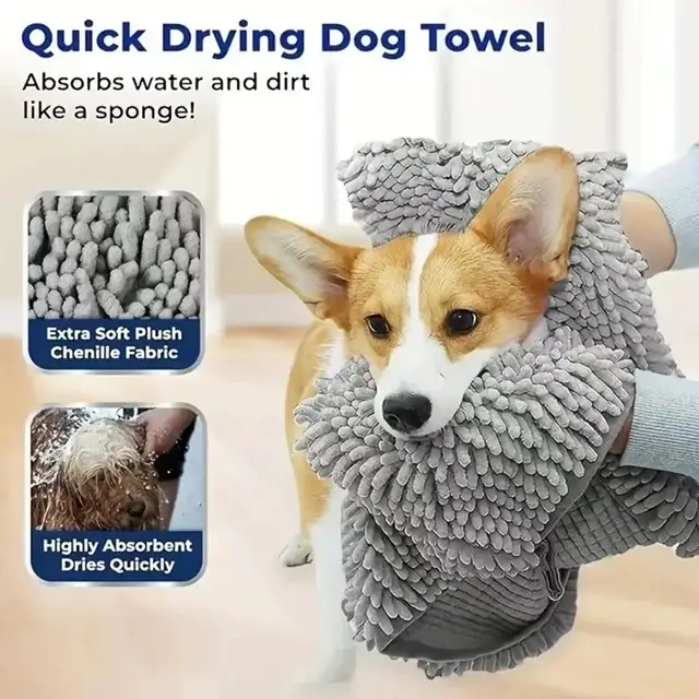 Pet Absorbent Towel Quick Drying Soft For Cat Dog Home Grooming Use Gentle on Skin Portable Foldable Enhance Post Bath Care Tool 4