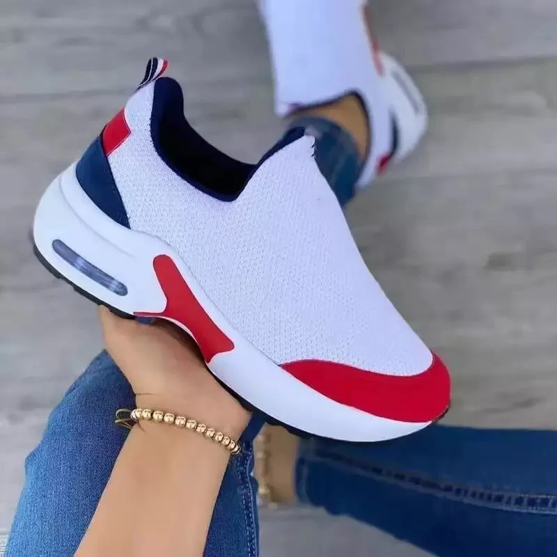 Damen Leichte Schnür Non-Slip Sneakers – Atmungsaktive Freizeit Laufschuhe