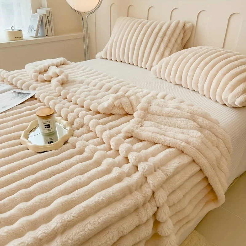 faux rabbit fur throw blanket