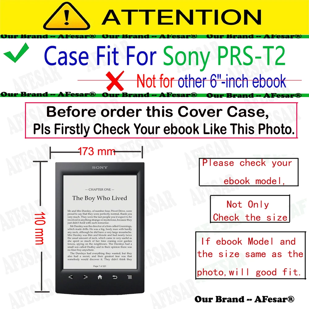 Estojo Protetor para Leitor de Ebook Pele com Fecho Magnético Bolsa de Bolso Capas Sony Prs-t2 - Imagem 3