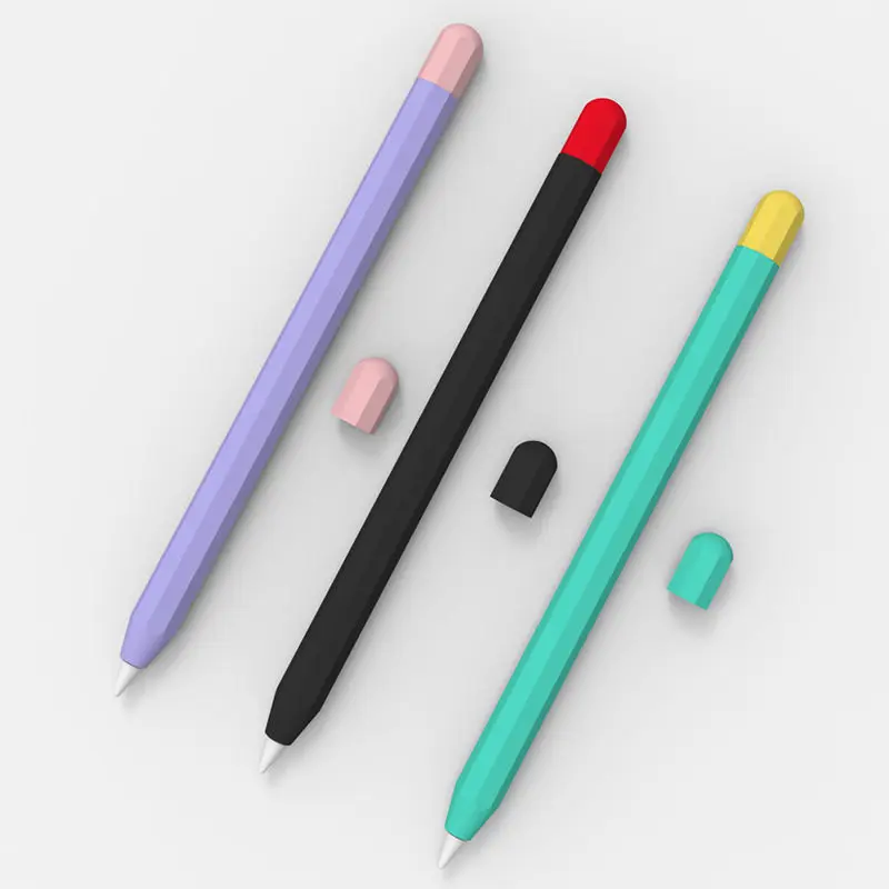 Калъф за стилус Силиконов калъф за писалка за Apple Pencil 1 2 Цветно съвпадащ защитен калъф за стилус Неплъзгащ се против падане iPad Pen 2 1 Cover
