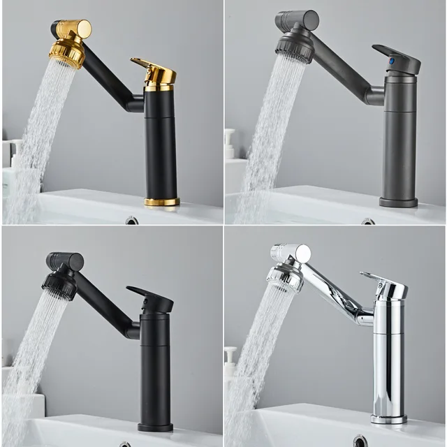 ก๊อกน้ําแบบหมุนและแกว่งสําหรับอ่างล้างหน้า ก๊อกน้ําร้อนและเย็นสําหรับห้องครัวห้องน้ําในครัวเรือนและก๊อกน้ําล้างมือ 1