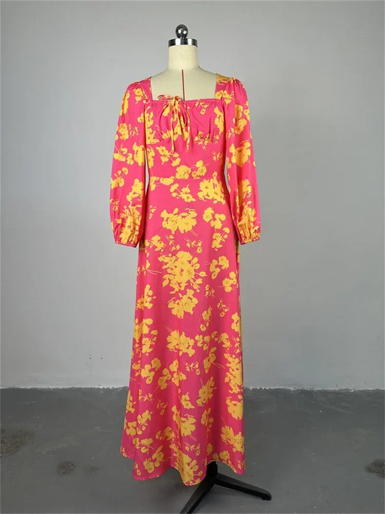 Wmstar Dresses for Women Printed Elegant Off Shoulder Maxi Loose Dress Club Outfits New in Summer Wholesale Dropshipping S-2XL