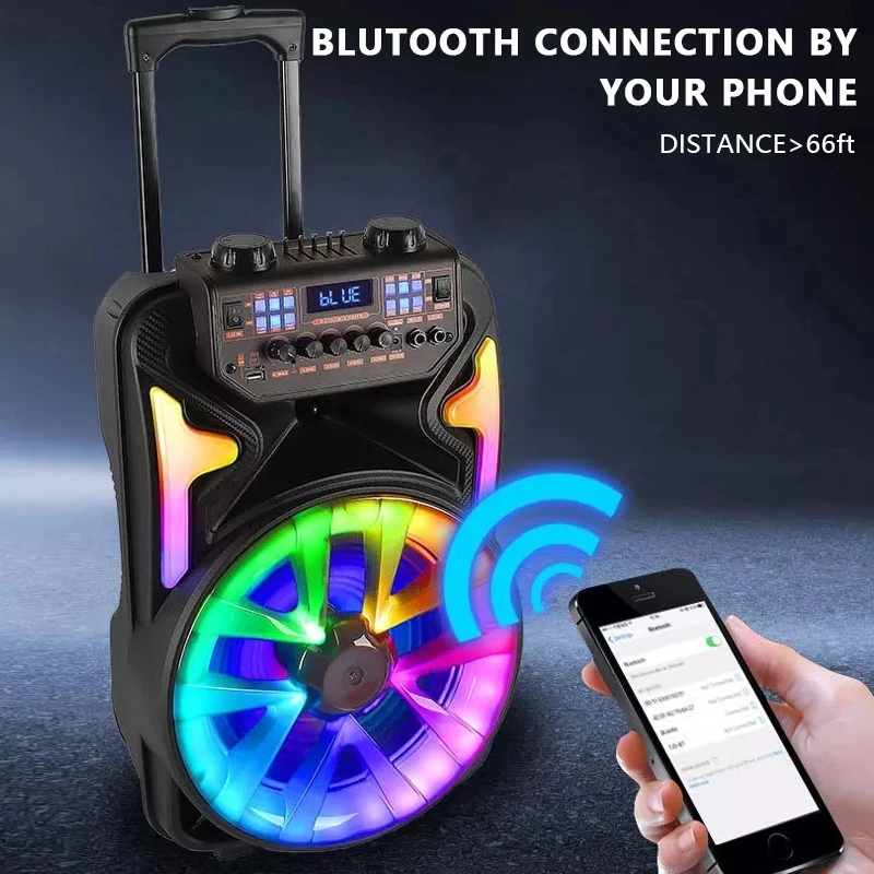 Haut-parleur sans fil Bluetooth BASS4 avec jeux de lumières RVB et