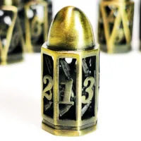 DnD Metal Dice Set - 7pc Hollow Bullet Design Zinc Alloy Dice, Black RPG Polyhedral Dice Set for Dungeons and Dragons 2