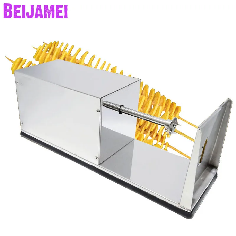 

BEIJAMEI Commercial French Fries Cutter Stainless Steel Spiral Potato Slicer Twist Potato Chips Making Machine