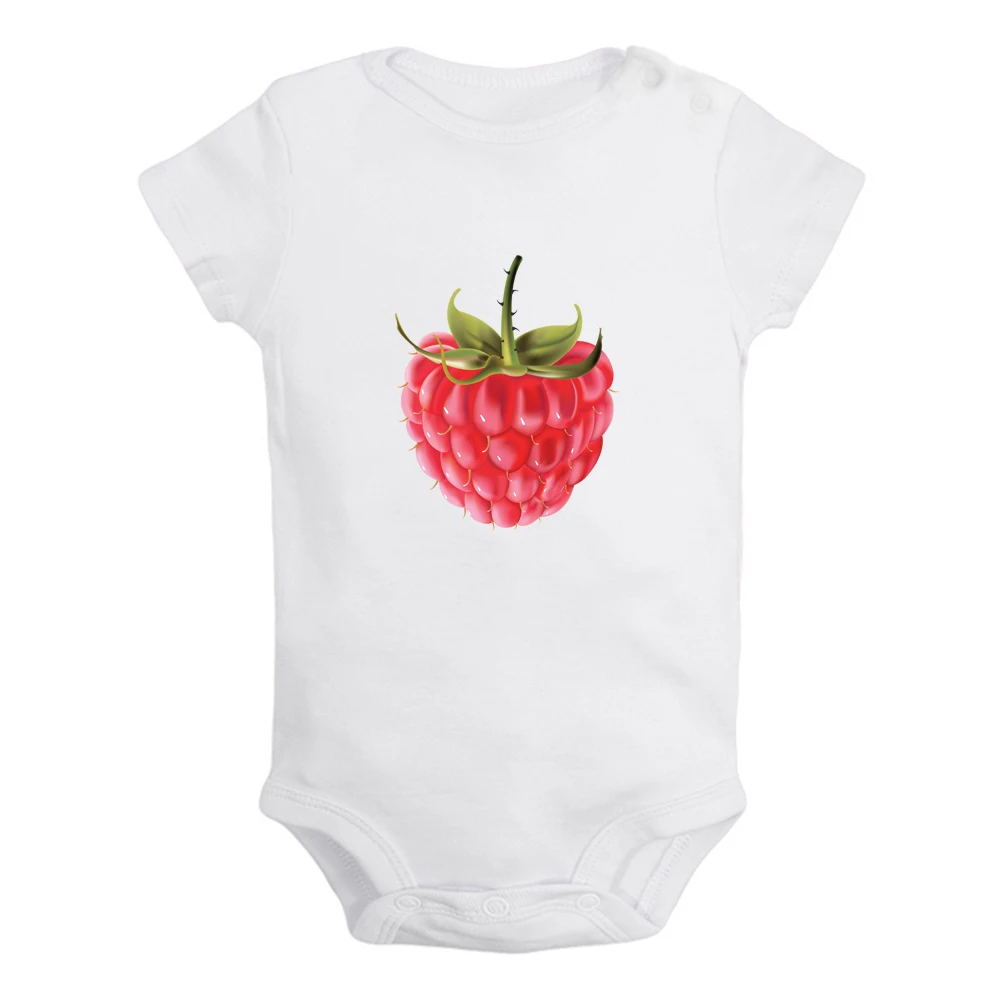 

Raspberry Sour Sweet Delicious Fruit Cute Fun Print Baby Rompers Boys Girls Bodysuit Infant Short Sleeves Jumpsuit Kids Clothes