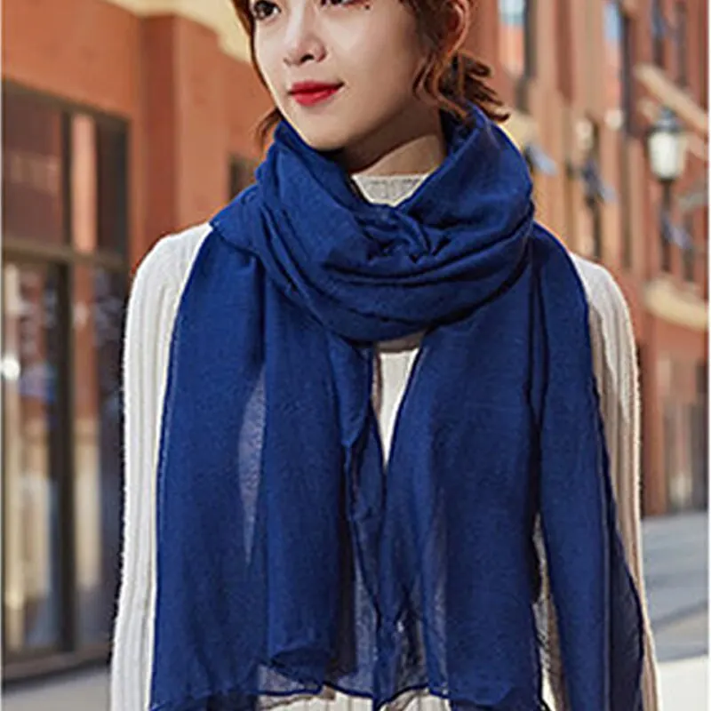 Women Neck Scarf Cotton Linen Scarf Women Designer Luxury Spring Winter Warm Scarfs Pashmina Hijabs Scarves Shawls Wraps Foulard Headband