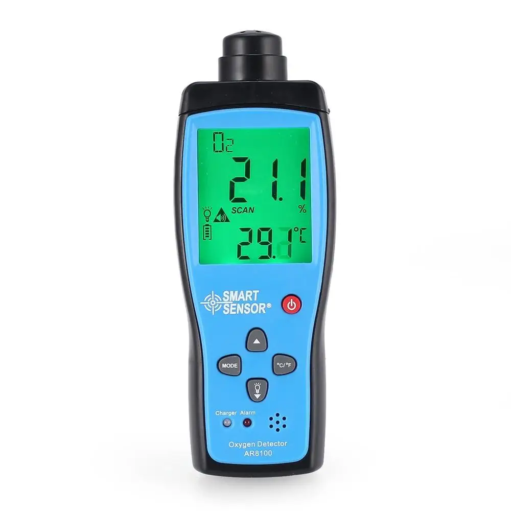 

AR8100 Air Quality Monitor Gas Meter O2 Oxygen TEMP Detector Analyzer Handheld